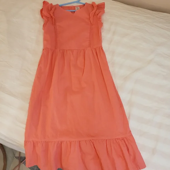 **SOLD**Girl's Long Flutter Sleeve Carter's Dress Sz 8 - Picture 2 of 5